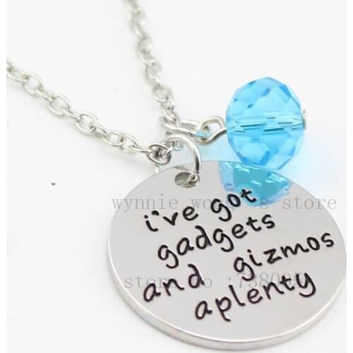 Ariel Inspired Little Mermaid Necklace. "I've got gadgets and gizmos aplenty" silver Pendant Necklaces Hand stamped Jewelry