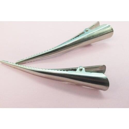 Hair Jewelry DIY findings - 1000piece Rhodium Plated 40/60/80/130mm Metal Alligator Hair Clips With Teeth