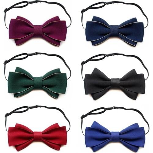Fashion Ribbon Bow Tie Solid Luxury Wedding Adjustable Bowties Formal Party Handmade Necktie For Women Unisex Bowtie Butterfly