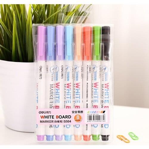 8 Colors Low-Odor Dry Erase Markers, Whiteboard Erasable Marker Pens Set, Ultra Fine Tip, Assorted Colors