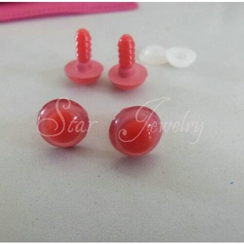 100pcs new red pink round shape safety toy eyes 12mm with white washer