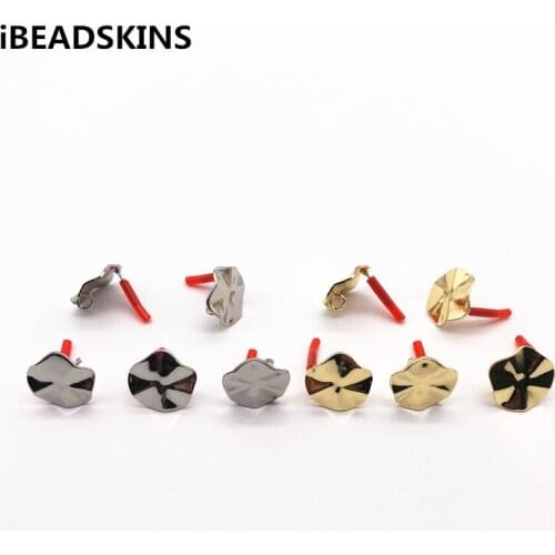 New arrival! 15mm 100pcs/lot zinc alloy bend coin-shape Stud earring/earrings accessories/Earring parts for Jewelry DIY