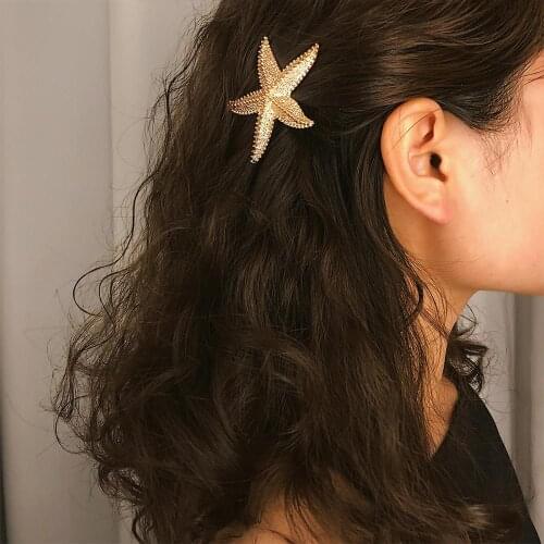 New fashion Starfish Women Hair Clips Hairpins Hollow Metal Hairgrips for Women Hair Accessories Barrettes Hair Clip Headwear