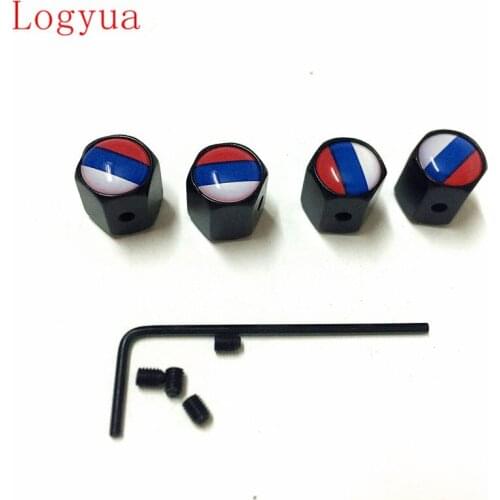 4Pcs/Lot Anti-theft Style Russia flag Logo Car Badge Wheel Tire Valve Cap Tyre Dust Cap For BMW Toyota Honda Ford Caps