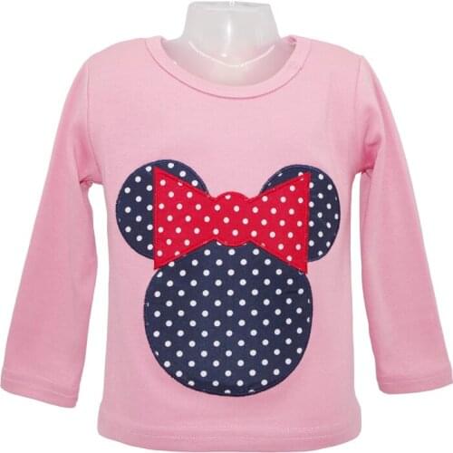 Hot Sale Spring and autumn long sleeve Cartoon Mice children clothes T-shirt ,girls nova T-Shirt kids Autume Spring Tops & Tees