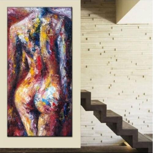 Handmade custom oil painting On Canvas Kinfe Woman Paintings