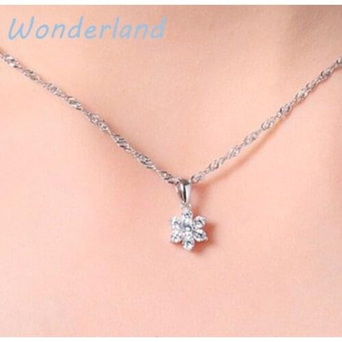 Snowflake Shaped Rhinestone Snowflake Shaped Inlay Clavicle Pendant New Arrival Fashion Silver Plated Fine Jewelry NL-0614