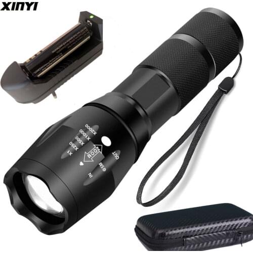 LED Rechargeable Flashlight T6 linterna torch 4000 lumens 18650 Battery Outdoor Camping Powerful Led Flashlight light