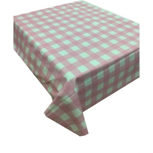 Zeren Home Pink White Panama Keteni Carefree Table Cloth 170x500 cm