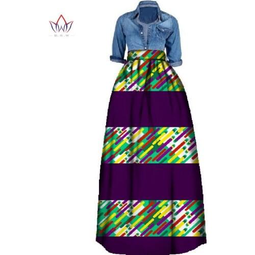 In stock African Print Summer Skirt for women Plus Size Dashiki African Traditional Clothing Ball Gown Casual Skirts WY106