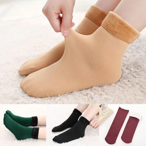 Winter Wamer Women Thicken Thermal Wool Cashmere Snow Socks Seamless Velvet Boots Floor Sleeping Socks for Mens