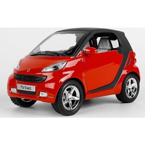 1:32 Scale Diecast Alloy Metal Car Model For ForBenz smart fortwo Collection Model Pull Back Toys Car With Sound&Light