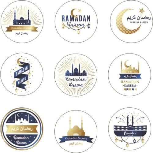 18pcs 4cm Islamic Muslim Eid Mubarak Sticker EID MUBARAK Bottle Sticker Gift Sealing Sticker