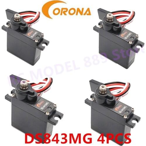 4PCS Corona DS843MG/ DS-843MG Digital High Torque Micro Servo 4.8kg / 0.10sec / 11.5g