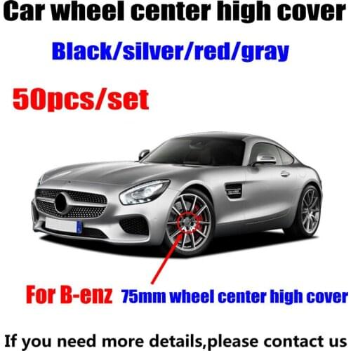 50pcs/lot 75mm Black silver red Wheel Center Caps Wheel Hub Rim Cover Badge Emblem For Mercedes Benz AMG Accessories