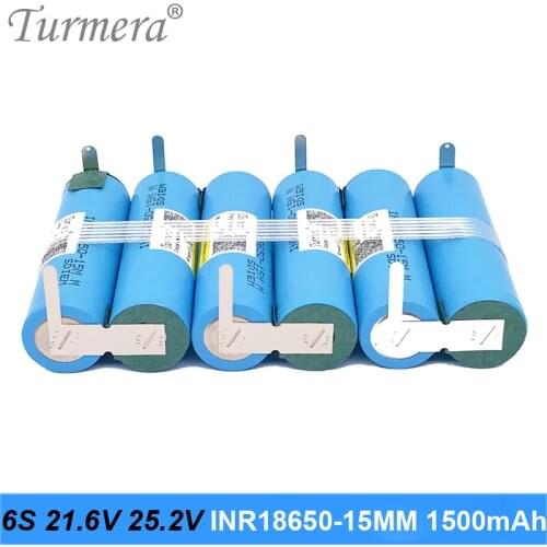 6s INR18650-15mm 1500mah 25a 21.6v 25.2v 18650 Battery Pack soldering battery for screwdriver battery vacuum cleaner customized