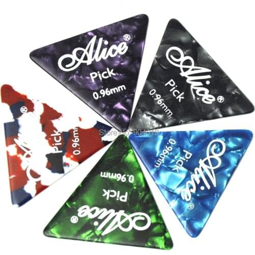 Alice 50pcs Heavy 0.96mm 355 Sharp Triangle Guitar Picks Plectrums Assorted Colors Celluloid
