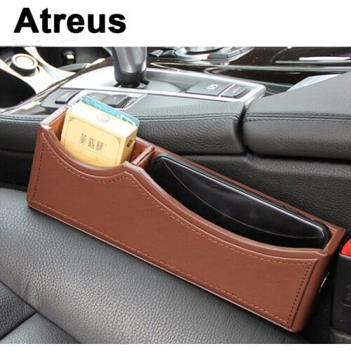 Atreus Genuine Leather Car Charger Seat Pocket Storage Box For Lexus Honda Civic Opel astra h j Mazda Kia Rio Ceed Volvo Lada