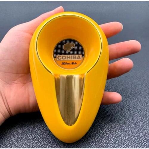 COHIBA Ceramic Cigar Ashtray Home Ashtray Luxury Tobacco 1 Slot Holder Cigar Ash Tray Gadgets Smoking Accessories W Gift Box