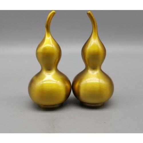 China brass small gourd crafts statue A pair