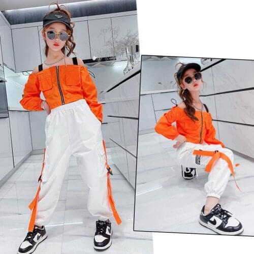 Childrens Jazz Dance Suit Teenage Girls Hip Hop Street Dance Kids Catwalk Performance Clothes Suit Halloween Outfits for Girls