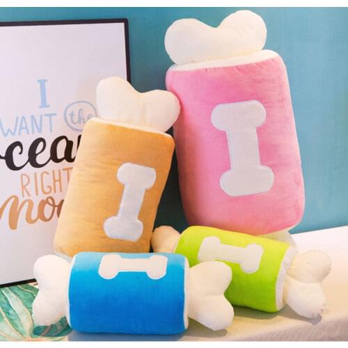 Creative Cartoon Bone Plush Stuffed Doll Short Hand Warm Plush Toy Bone Candy Shape Two Hands Warm Hand Pillow Child Gift