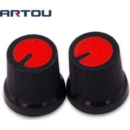 10PCS WH148 knob Plastic Potentiometers Knob for Single Double Potentiometers Switch Cap 14.5X15mm Handle 6MM AG3 Red
