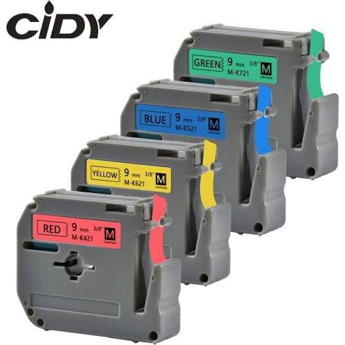 4 Tape MK421 MK521 MK621 MK721 9MM thermal label tape ribbon for Brother P-touch Labeler PT-80 PT-90 PT-70 PT-65
