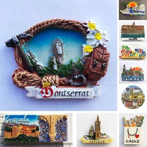 Spanish Fridge Magnets Toledo La Catedra Cathedral Malaga Montserrat Magnetic Refrigerator Stickers Tourist Souvenirs Idea Gifts