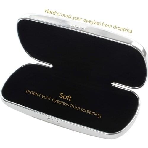 MCGS-Glasses Case, Aluminum Hard Shell Eyeglasses Case Striped Spectacles Box