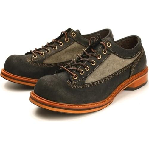 Yomior High Quality Handmade Vintage Men Boots Cow Leather Casual Tooling Ankle Boots Autumn Round Toe Platform Motorcycle Boots