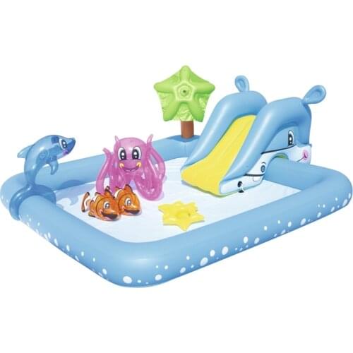 240cm Inflatable Fantastic Aquarium Swimming Play Pool For Kids Summer Water Swim Game Garden Outdoor Ground Fun Raft