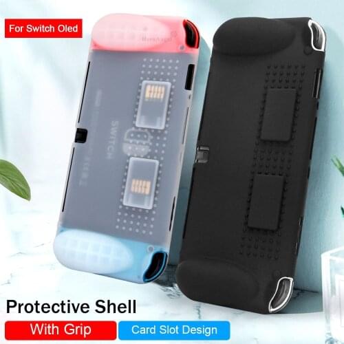 2021 New Protective Shell Silicone Skin Case Cover for Nintendo Switch OLED Console Soft Anti-slip Case Back Grip Full Cover