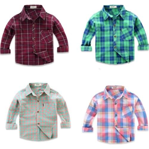 New Style Kids Cotton Shirts Baby Plaid Striped Shirts Children Clothes Boys Girls Long Sleeve Shirt Summer Tops 1-10 Years Old