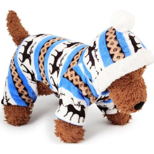 Pet Clothes Dog Pajama Jumpsuit Cute Soft Cotton Puppy Teddy Cat Sleepwear Coat Pet Dog Voral Fleece Clothes