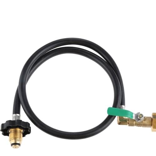 36 " Propane Refill Adapter Hose with POL Type 1LB Tank Bottle Adapter ON/Off Control Valve 350PSI Rated Propane Extension Hose