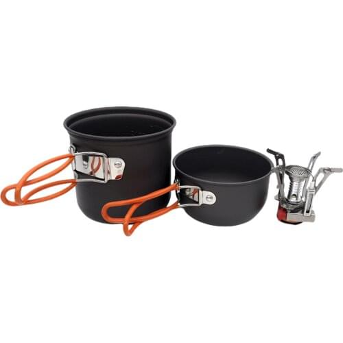 Camping Ultra-Light Pot Gas Stove Kit Outdoor 1-2 People High-grade Hard Aluminum Oxidation Portable Camping Hiking Accessory
