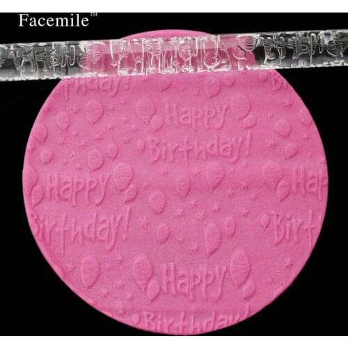 Happy shape Transparent embossing acrylic Rolling Pin sugarcraft Cake Fondant Pastry Decoration Tools Cake Tools 51035