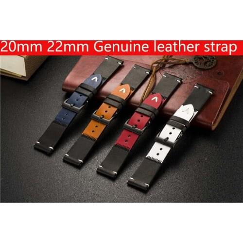 22mm 20mm genuine leather band for samsung galaxy Aactive2 42 46 s3 belt amazfit 3 2 Huawei GT 2E replacement strap