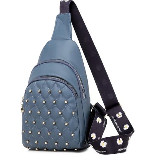 Luxury Brand Women Sling Chest Bags Rivet PU Leather Crossbody One Shoulder Backpack Girls Ladies Day Pack Female сумка женская