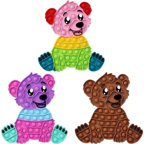 Big Size Sitting Bear Push Bubble Toys Autism Needs Reliver Stress Toy Interative Children Adult Sensory Finger Squeezing Game