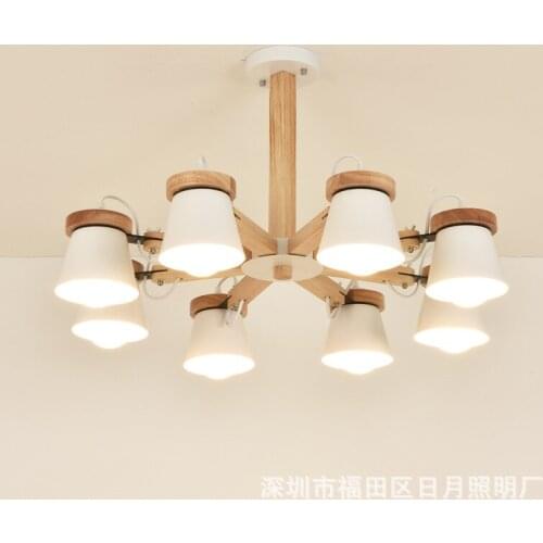 Nordic Pendant Lights For Home Lighting Modern Hanging Lamp Wooden Aluminum Lampshade LED Bulb Bedroom Kitchen Light 90-260V E27