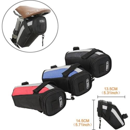 Nylon Bicycle Bag Bike Storage Saddle Bag Cycling Seat Tail Rear Pouch Bag Saddle Bike Accessories Bike Bag 14.5X13.5X9cm