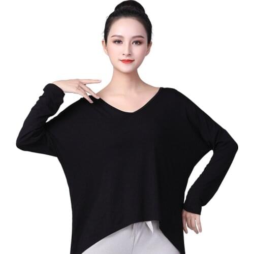 Latin Dance Tops Dance Clothes Modern Dance Practice Clothes Men And Women Jazz Latin Ballet Performance Loose And Elegant Shirt