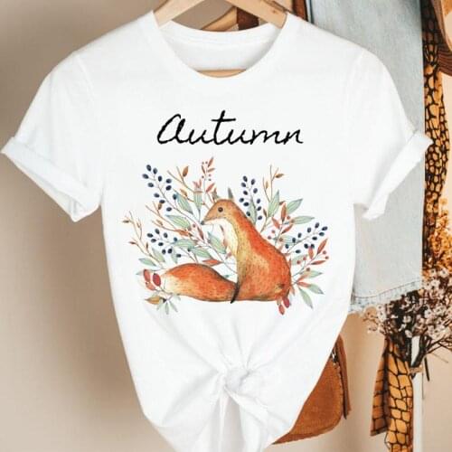 Women Animal Trend Style Fall Autumn Halloween Thanksgiving Cartoon Ladies Clothes Tshirt Female Graphic Print Tee Top T-shirt