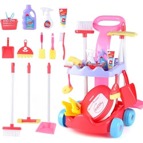 18Pcs/set Children Pretend Play Robot Vacuums Cleaning Toys