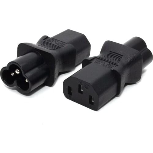 IEC C13 Female To C6 Male 3-Pin Plug Converter AC Power Adapter AC250V 10A