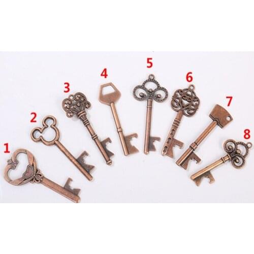 300pcs/lot Retro Metal Bottle Openers Portable Key Shape Beer Wine Bottle Opener Keychain Bar Bottle Open Tool