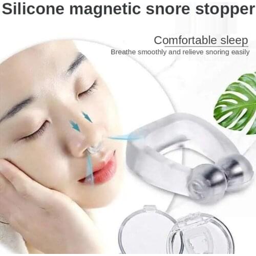 5PCS Silicone Magnetic Anti Snore Stop Snoring Nose Clip Sleep Tray Aid Stop Snore Nose Vent Snore Reduce Device With Case