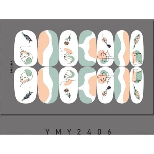 Abstract Graffiti Design Full Cover Nail Stickers Nail Polish Decoration Self Adhesive Manicure DIY Nail Art Creative Sticker